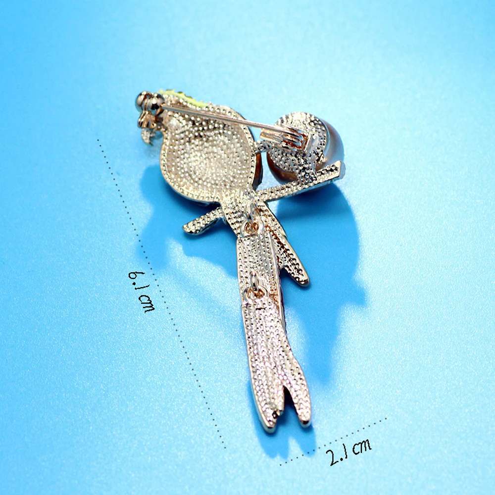 

JUJIE Lovely Parrot Brooch With Crystals Women Fashion Rhinestone Jewelry