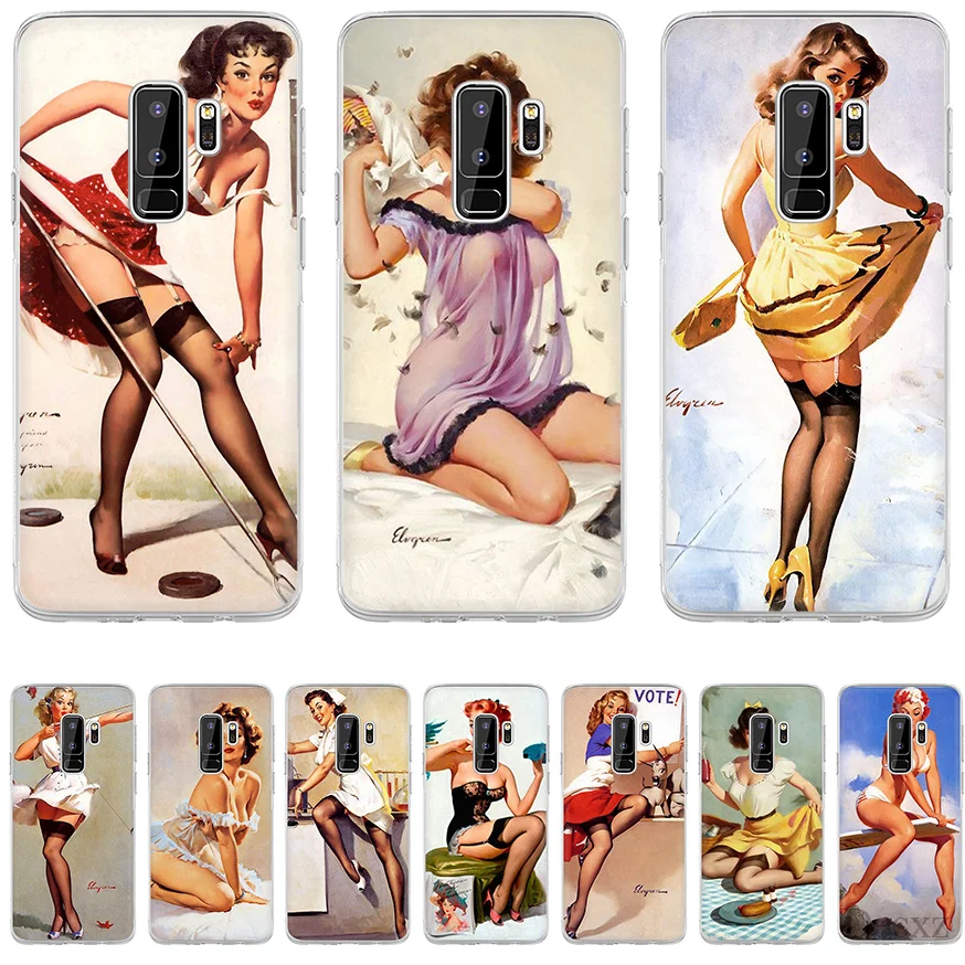 Чехол PinUp chicas для Samsung Galaxy S10e S8 S9 M10 M20 M30 M40 S10 Plus S3 S5 S4 S6 S7 Edge Note 8 9|Чехлы-накладки| |