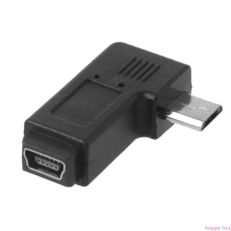 90 ° левый и правый угловой мини USB 5-контактный гнездовой адаптер синхронизации