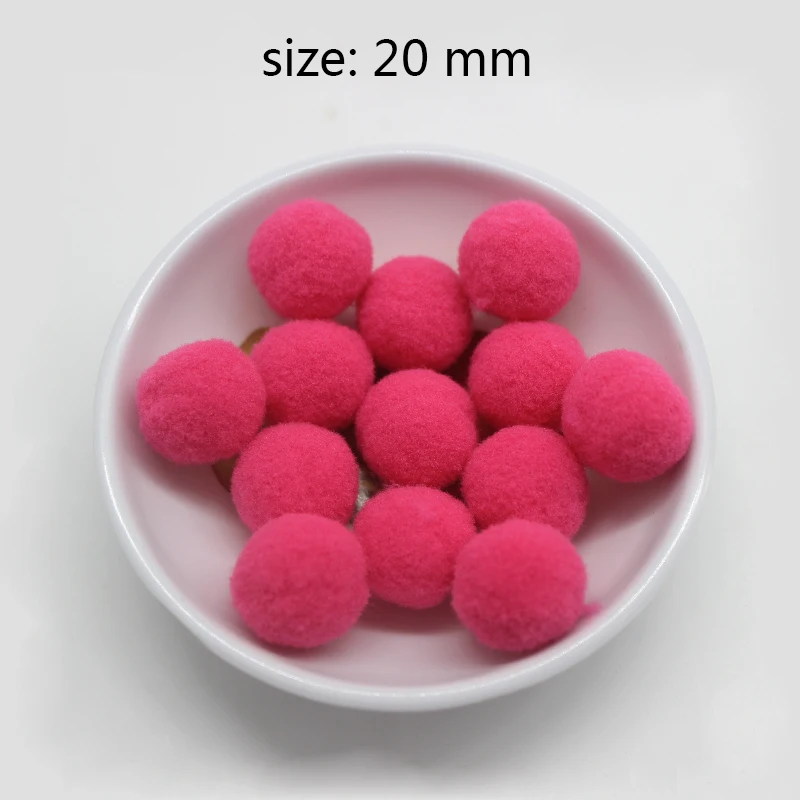 80 шт. 20 мм розовый красный белый синий фиолетовый желтый черный помпоны плюшевый шар DIY ремесла свадебная одежда украшения одежды аксессуары