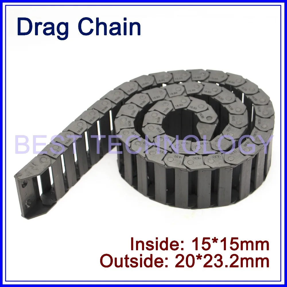 Series 15 x 15mm 20mm 30mm 40mm 50mm length L1000mm Plastic Cable Drag Chain Wire Carrier with end connectors plastic towline ! |