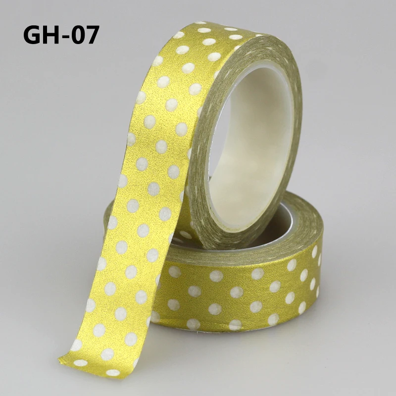 

1X Japanese Masking Paper Washi Tape Cute Gold Dots DIY Scrapbooking Stickers Label Adhesive Tapes 10m School Office Supply