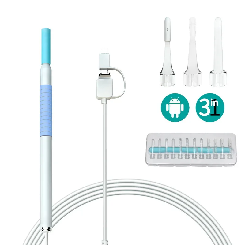 Android iPhone WIFI Otoscope Ear Health Care инспекционная видео камера HD720P Беспроводная 3в1