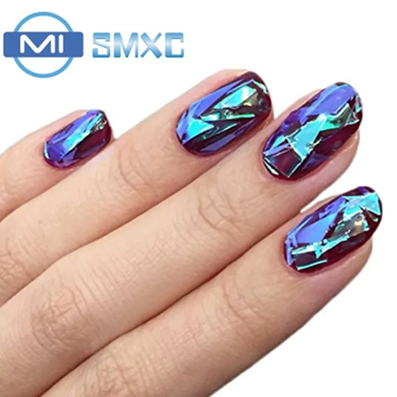MISMXC 10 Пачек Смешанный Цвет Отражающее Зеркало Дизайн Стекла Кусок Сломанной