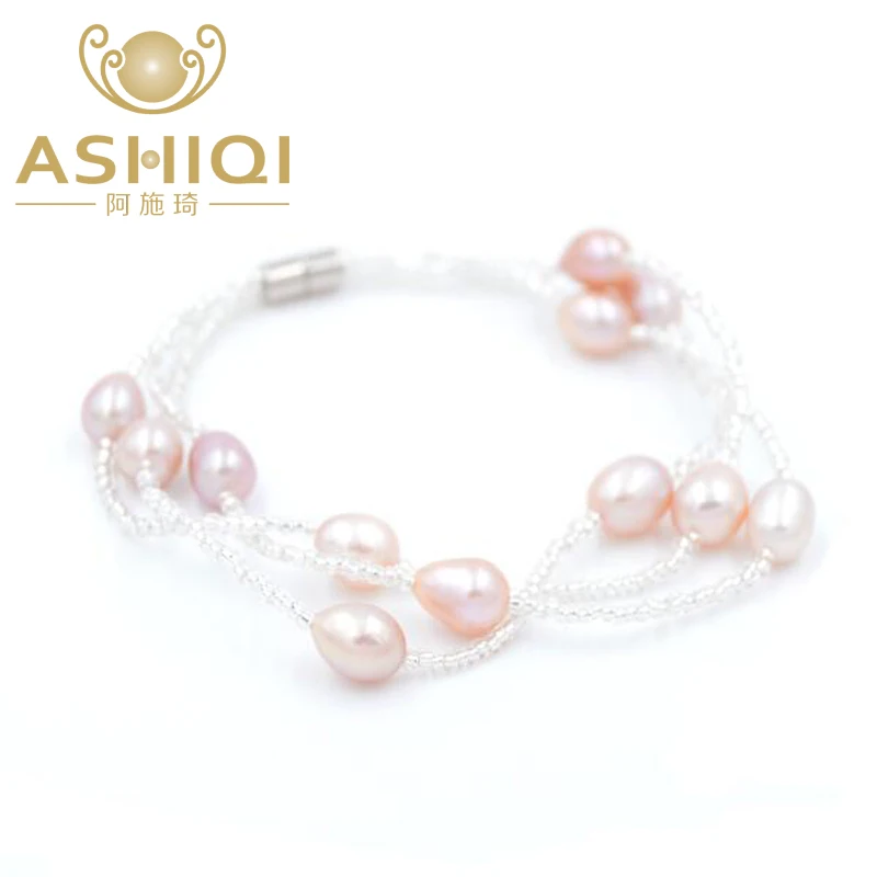 ASHIQI многофункциональная Женская Магнитная Застежка ручной работы с 3 рядами