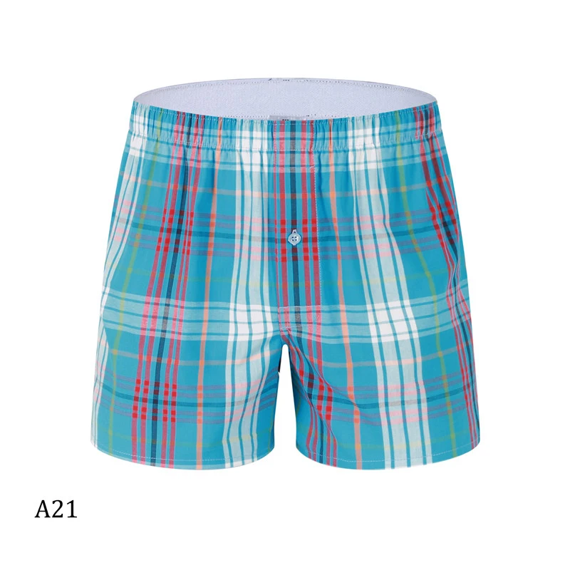 Боксеры мужские хлопковые в клетку нижнее белье шорты свободные удобные