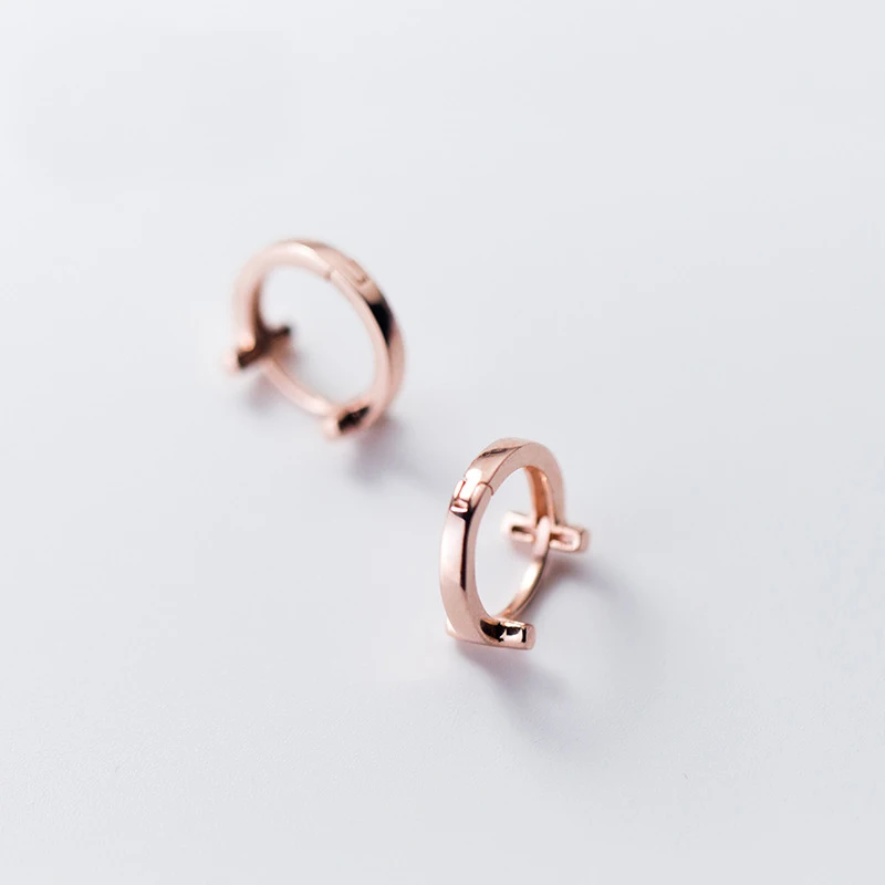 Женские серьги кольца из серебра 925 пробы цвета розового золота|Серьги-кольца| |