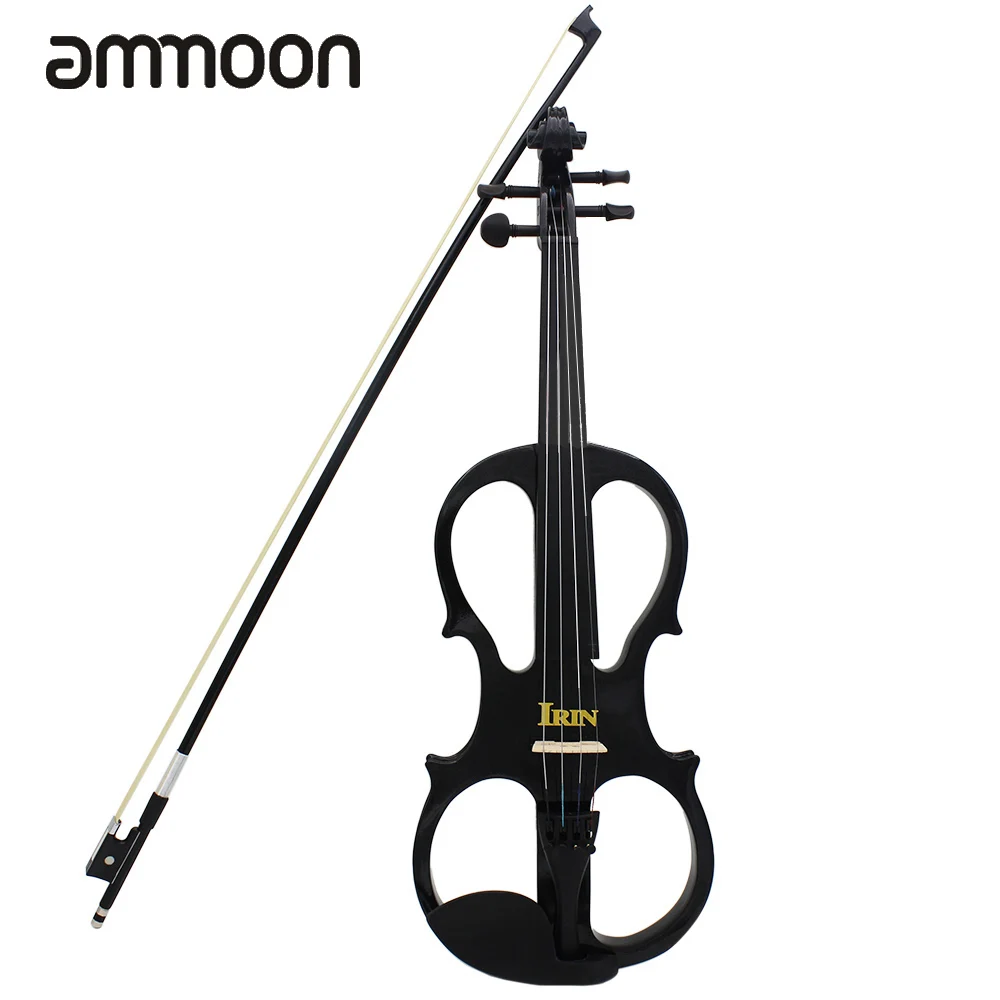 4/4 Электрический Скрипка Струнный инструмент с деревянным кленовым черным