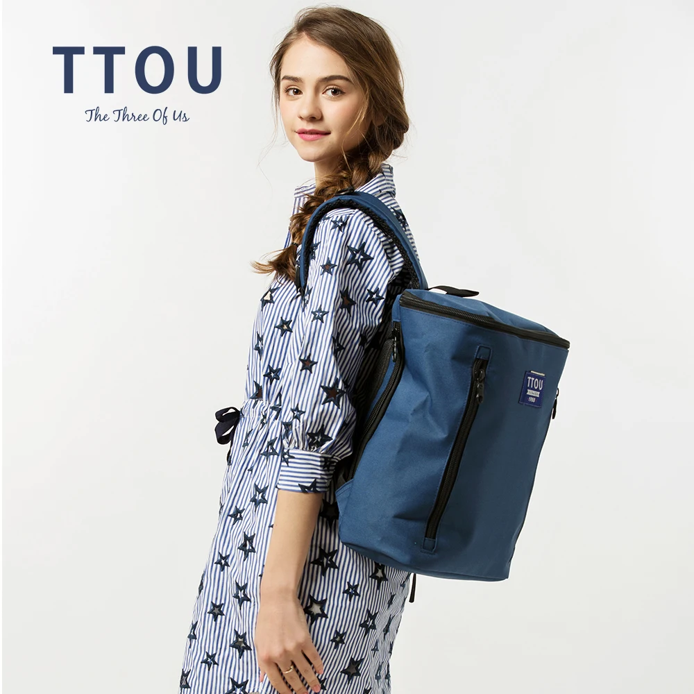TTOU дизайнерский однотонный синий рюкзак для девочек и мальчиков-подростков