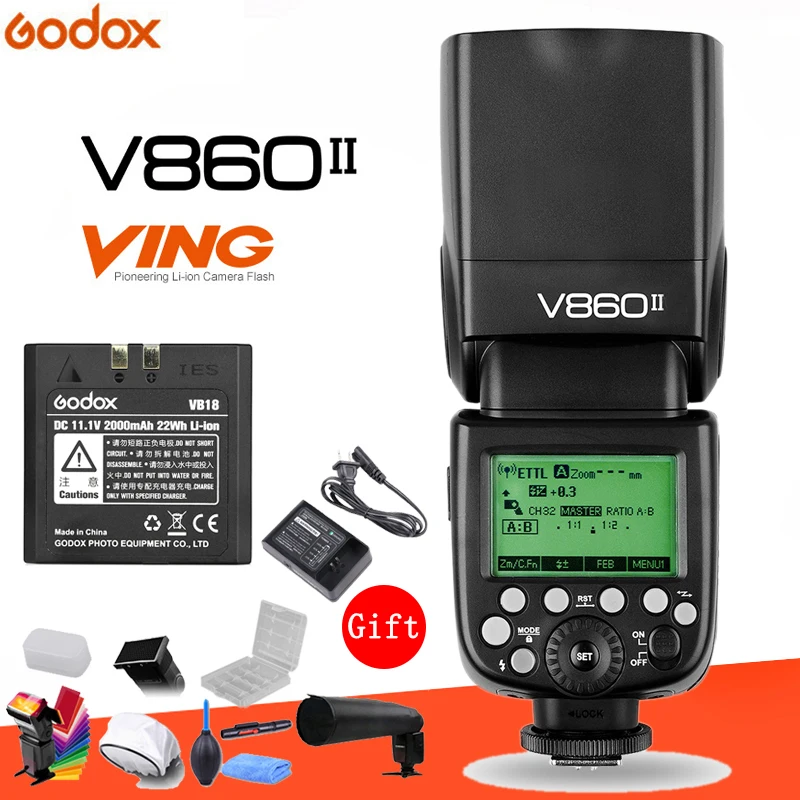 Godox Ving V860II N 2 4G GN60 E TTL HSS 1/8000s литий ионный аккумулятор для камеры Speedlite вспышка Nikon