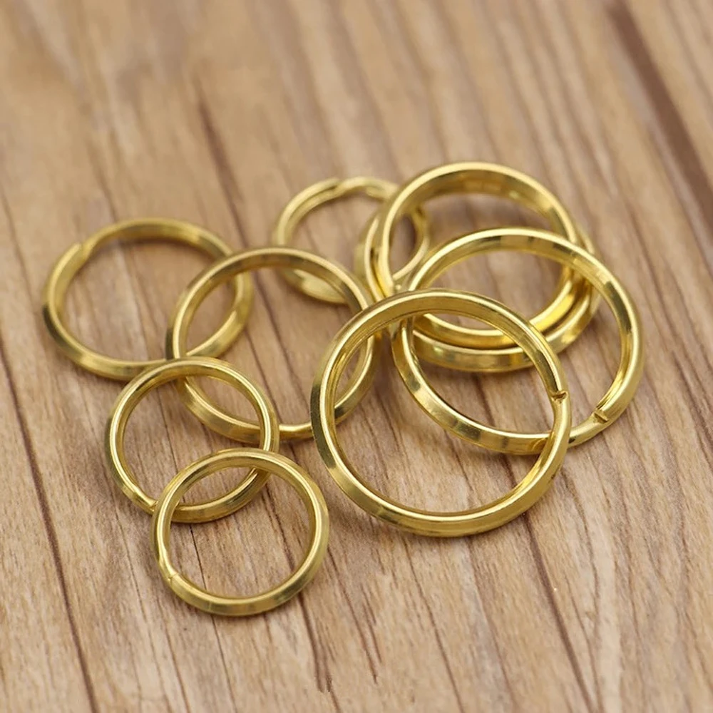 Набор кожаных колец с круглой пряжкой из твердой латуни 10 шт./лот|Пряжки и крючки|
