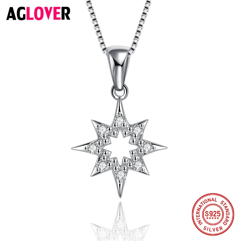 Женское Ожерелье AGLOVER из серебра 925 пробы с искусственными звездами|necklace drop|necklaces