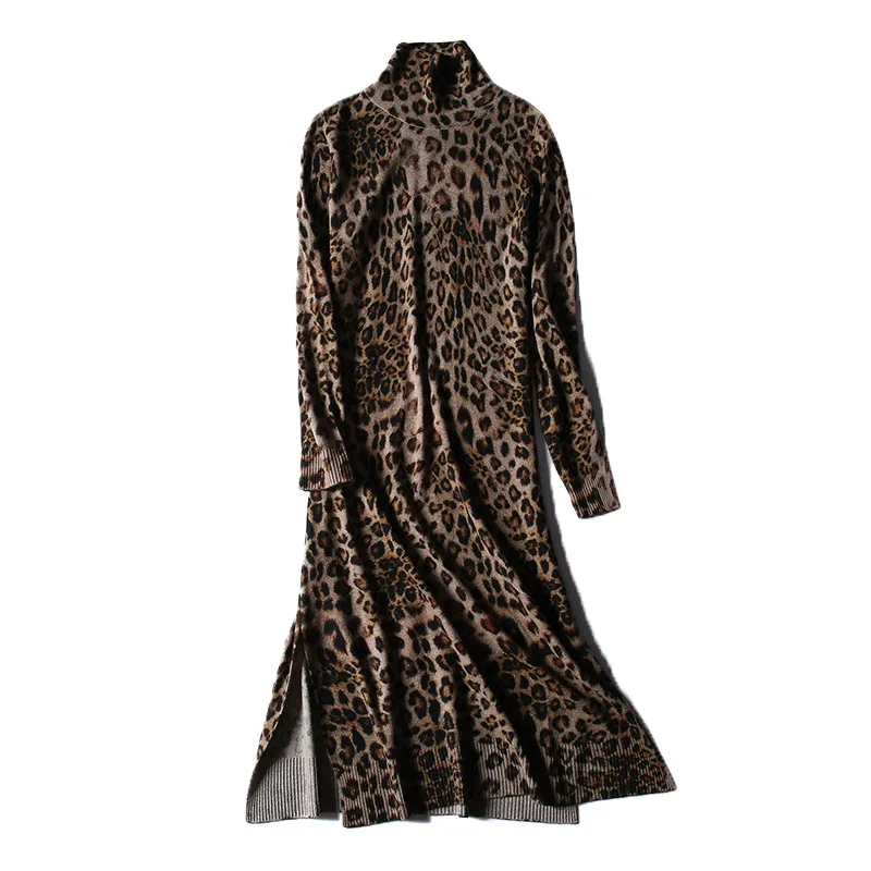 

Sheep Wool Knitting Autumn Winter Dress Women 2018 Vintage Casual Plus Size Long Sleeve Dress Female Elegant Long Party Dresses