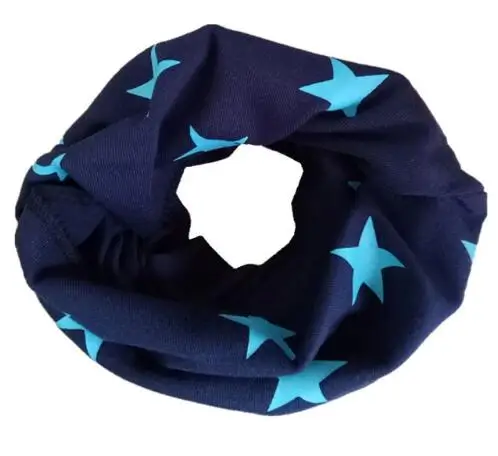 navy blue star LIHFSI/ Модный осенне-зимний шарф для девочек, детские нагрудники-шарфы для девочек, шарфы для мальчиков с круглым вырезом, Детские воротники - Цвет: navy blue star