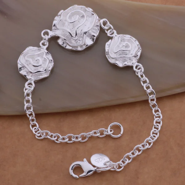 AH032 популярный браслет из стерлингового серебра ювелирные изделия трех роз/aiaaizha