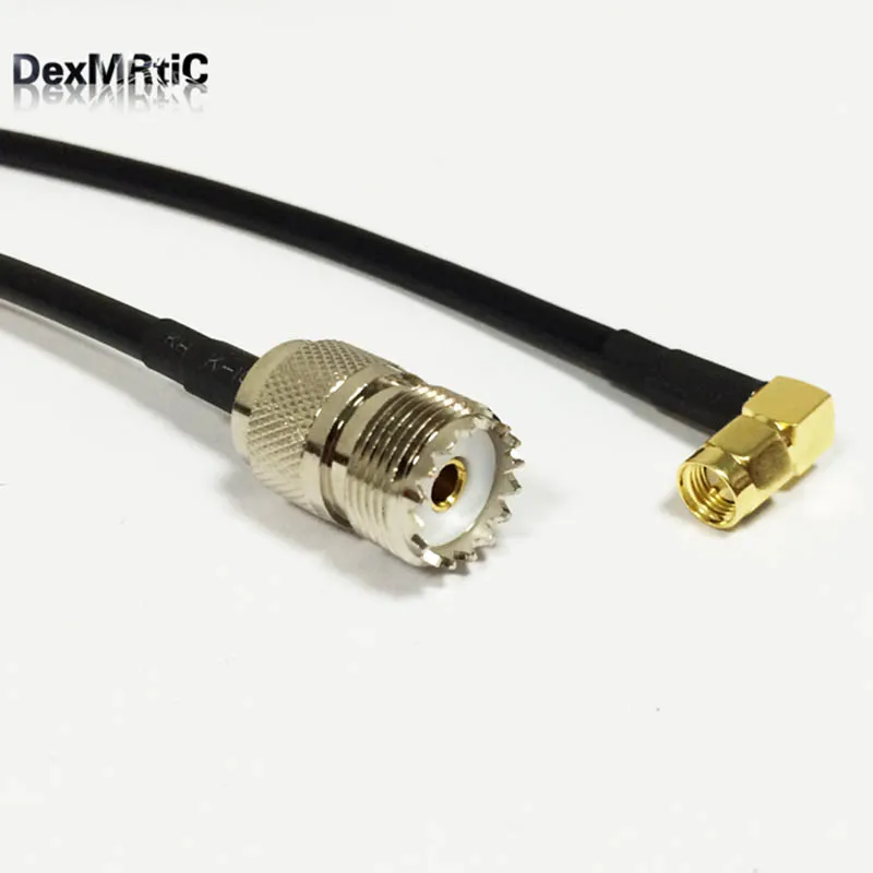 RF UHF к SMA Кабельный адаптер гнездо SO239 наружный правый угол Pigtail RG58 50 см|adapter ps3|cable rca