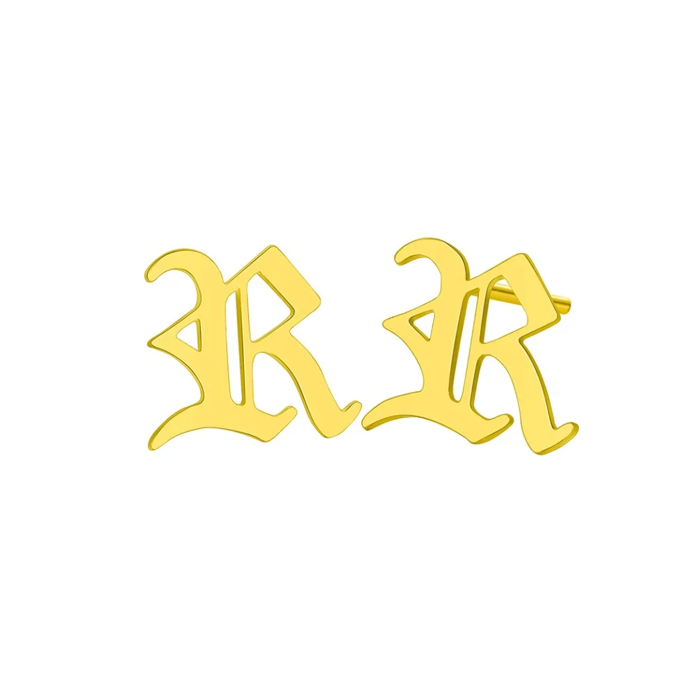 Серьги Todorova из нержавеющей стали с надписью R для женщин|Серьги-гвоздики| |