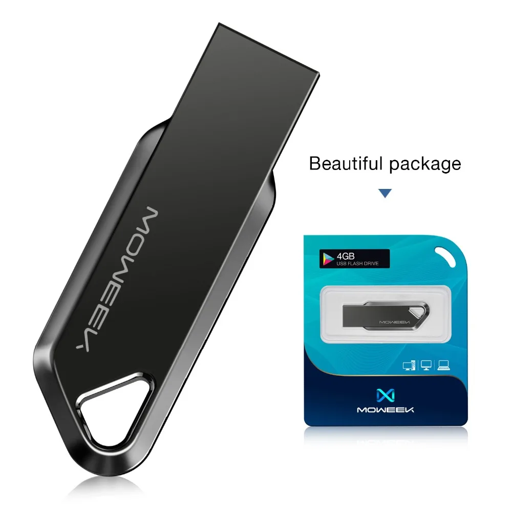 Moweek бизнес USB флеш накопитель M18 металлический 16 ГБ 32 64 128 cle usb 2 0 карта памяти для