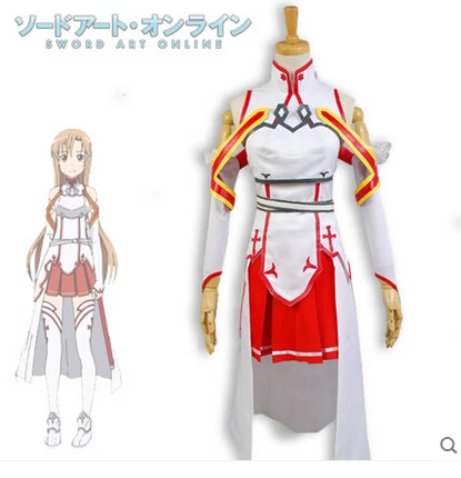 Новый аниме меч искусство онлайн косплей Asuna Titania Cos Хэллоуин боевое платье полный