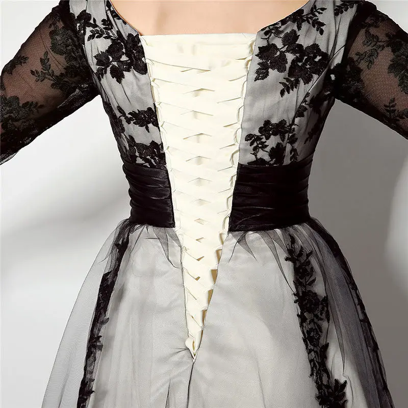 Многоцветный трапециевидной формы Чай-Длина пышные organze Вечерние платья платье с