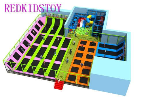 Европейский стандарт привлекательный многофункциональный закрытый батут парк с