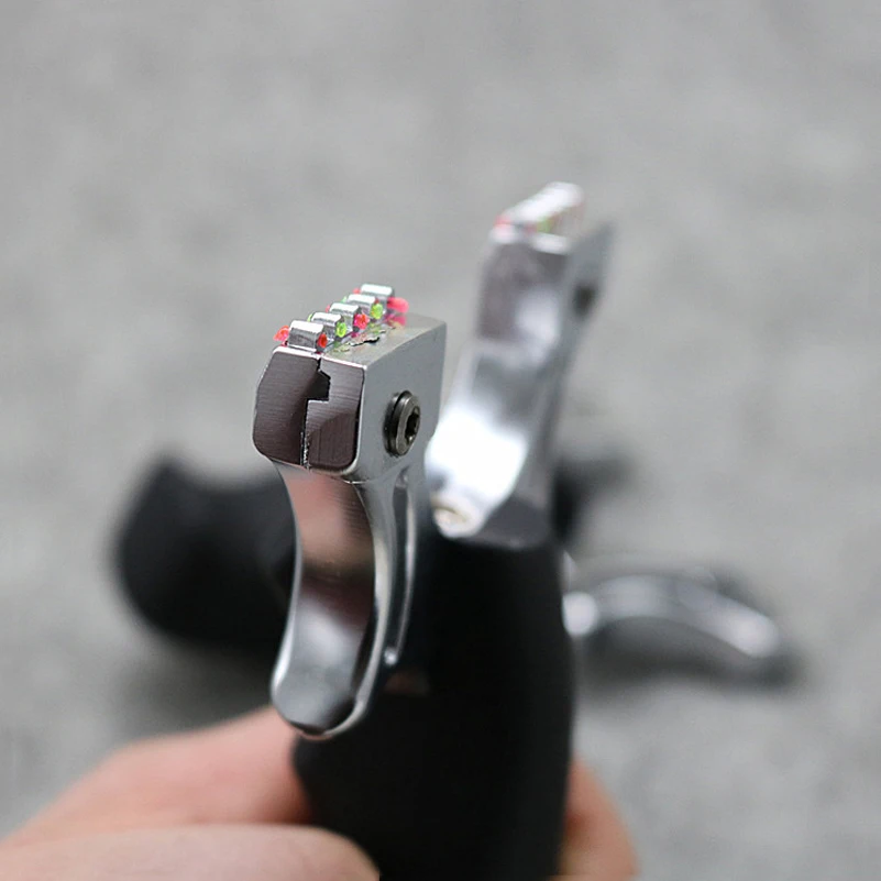 Рогатка из цинкового сплава нержавеющая сталь с плоскими резиновыми лентами