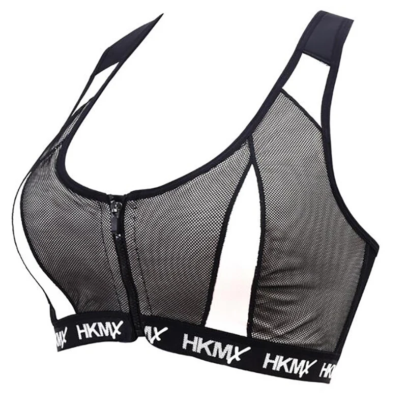 Women's sports bra fashion underwear zipper front buckle underwear ultra-thin XL shockproof and quick-drying ladies underwear