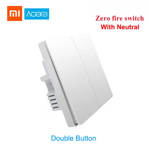 Xiao mi Aqara настенный выключатель, умный ZigBee Zero Line Fire Wire светильник с дистанционным управлением, беспроводной ключ, настенный переключатель mi Home - Цвет: Wall Double Key Z