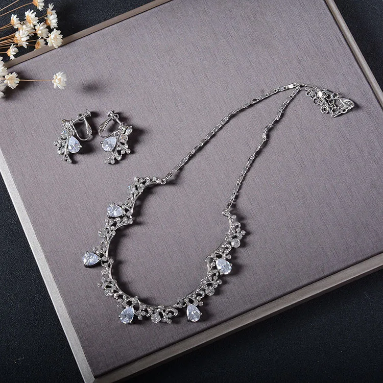 Набор свадебных украшений SLBRIDAL стразы с кристаллами и кубическим цирконием