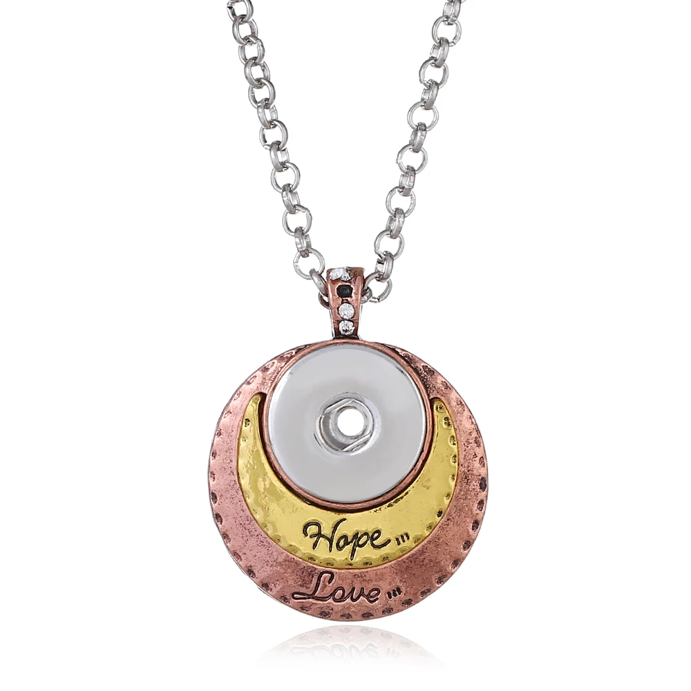 Новая Мода 2 цвета модные красота кулон Hope & Love ожерелье с защелкой DIY 18 мм