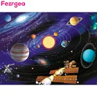 Fezrgea Алмазная вышивка пейзаж 5D Сделай Сам Мозаика Солнечный Системы алмазная живопись полная картина из круглых стразов Декор для дома