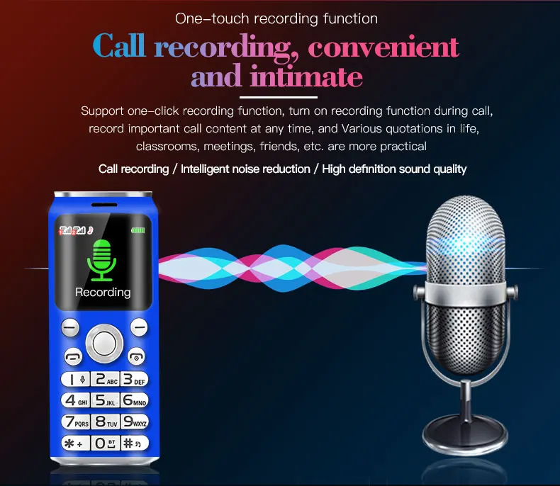 Супер Мини Bluetooth Dialer милый Bluetooth маленький телефон, две sim-карты, размер пальца, MP3, запись звонков, волшебный голос, мобильный телефон