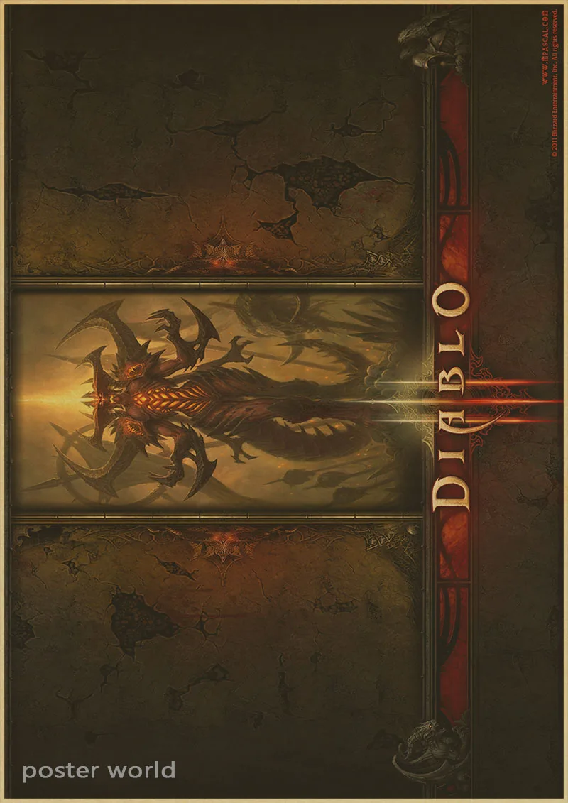 Игра Diablo 3 Ретро плакат домашний декор винтажная настенная бумага художественный Декор - Цвет: A29