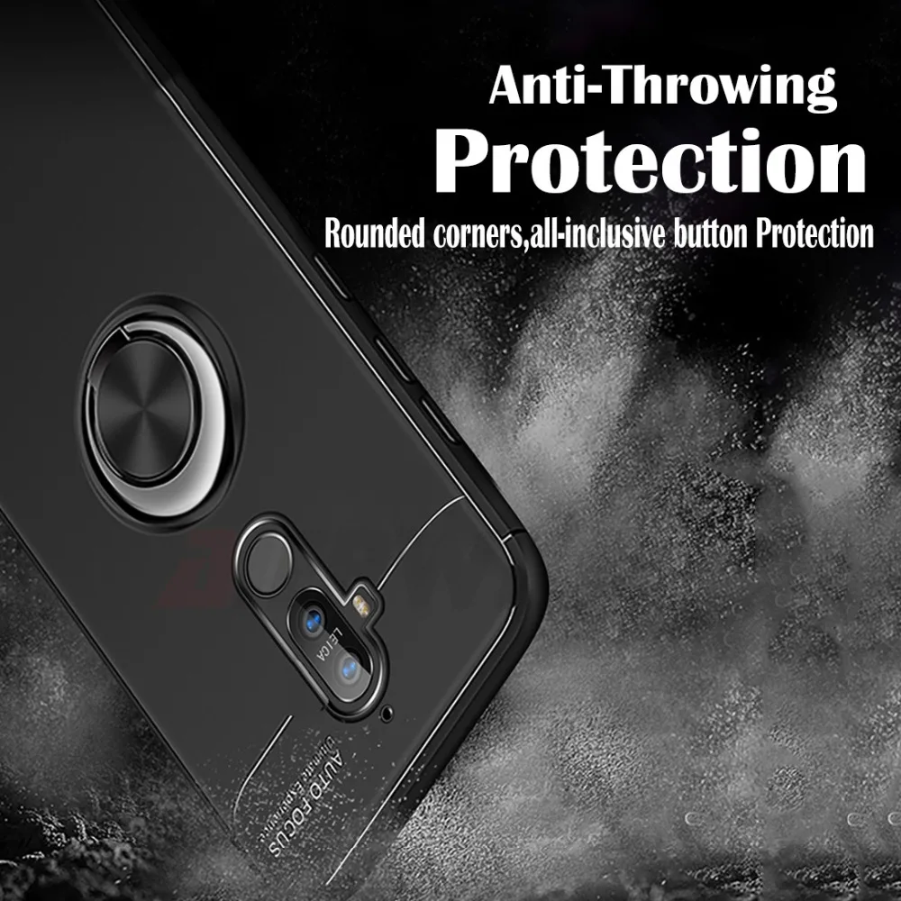 Shockproof Case For Pocophone F1 Finger Ring Magnet Matte tpu Silicone Cover Xiaomi PocoPhone case pocophon Poco | Мобильные