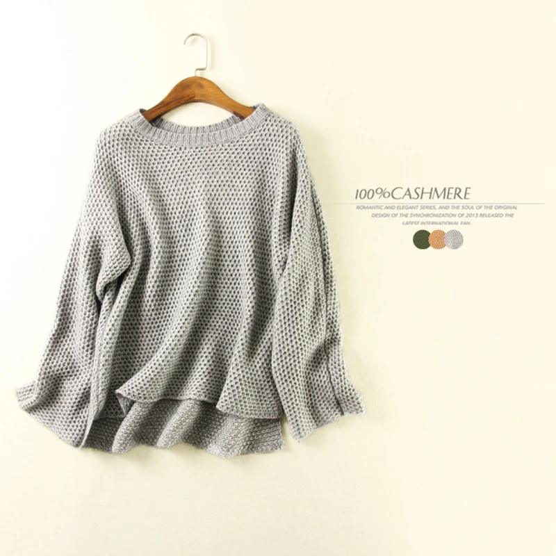 100% кашемировый свитер Для женщин линии твердого o Средства ухода за кожей шеи
