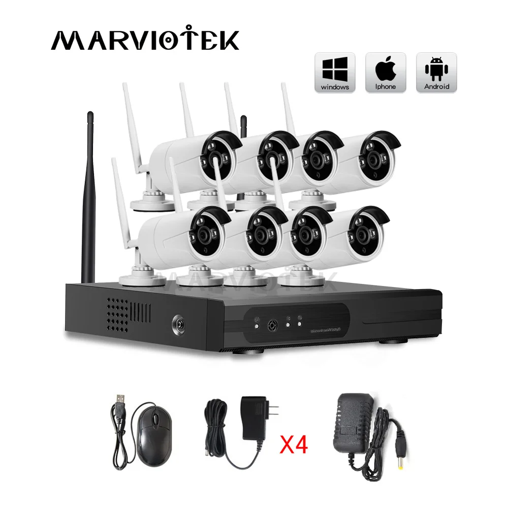 4CH 1080P Беспроводная охранная камера система видеонаблюдения 720P ip Wifi NVR комплект