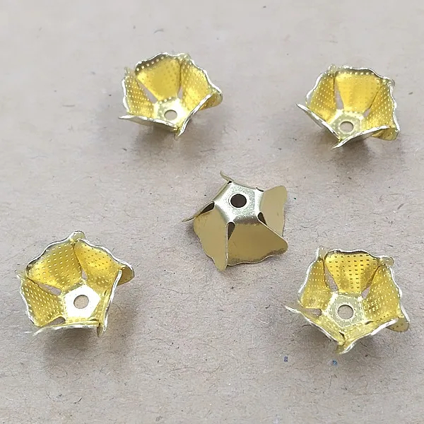 11*5mm Filigree Flower Charms Spacer End Caps Beads Bu Yao Hair Clasps Wraps Links Blanks Findings Multi-color Plated Brass | Украшения и