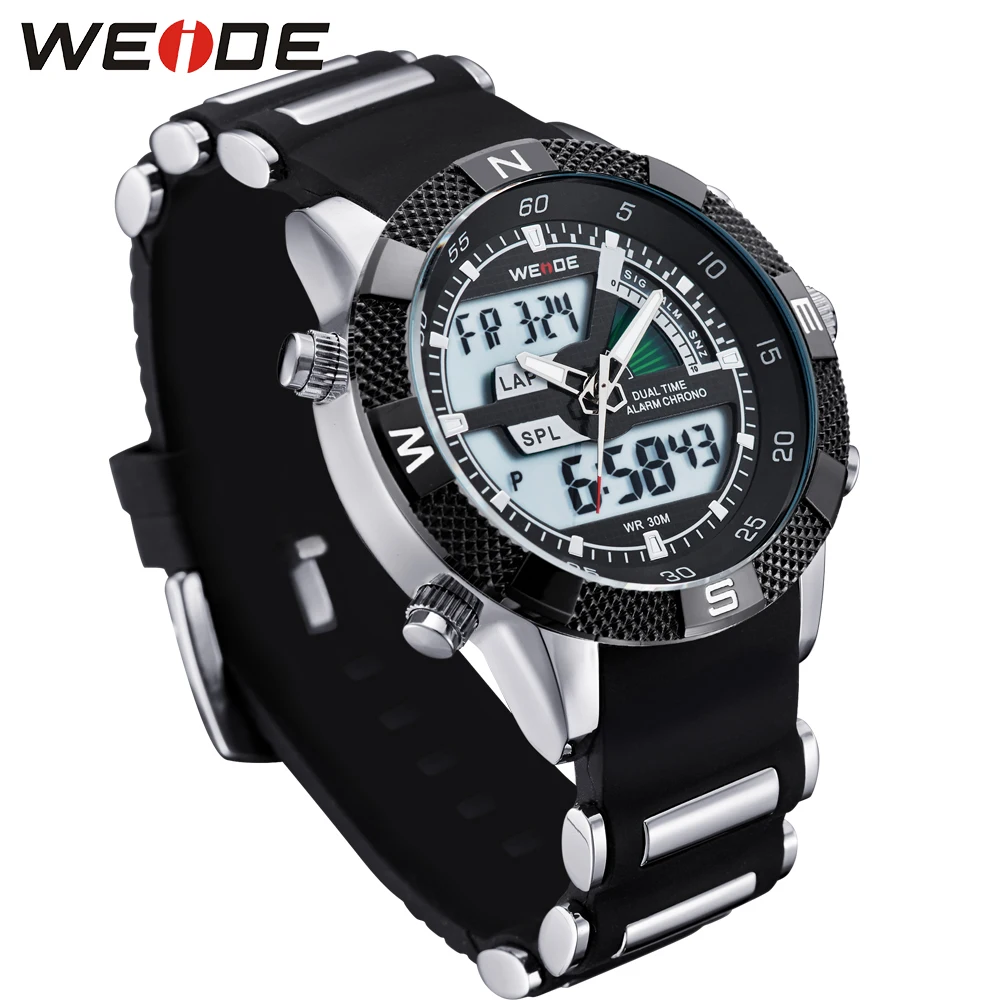 Часы наручные WEIDE мужские кварцевые Светодиодные модные спортивные цифровые