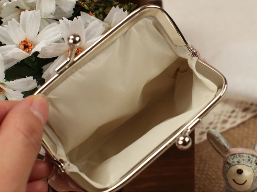 Чехол Кошелек для женщин Мини в красный горошек Кошельки из хлопка телефона