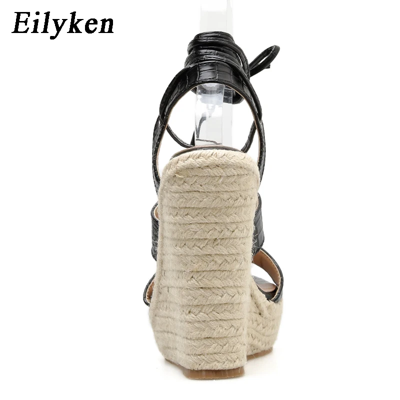 Eilyken/Новинка 2021 года Высококачественные однотонные Босоножки на платформе со