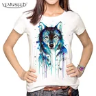 Женская футболка с круглым вырезом и принтом Dark Wolf