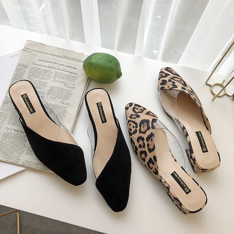 KEBEIORITY/женские шлепанцы модная летняя обувь с острым носком на низком каблуке