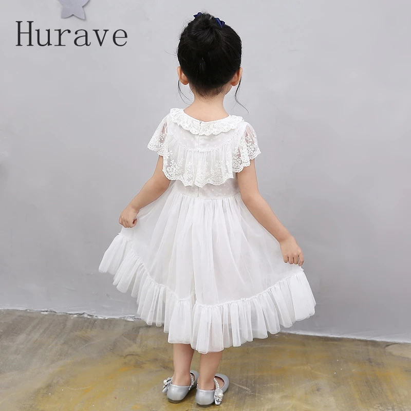 Hurave girls dress kids mesh clothes princess vestidos lace girl clothing Costumes for toddler performance | Детская одежда и