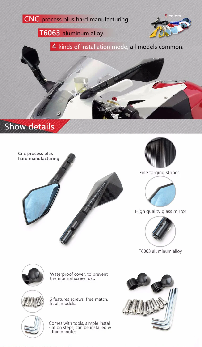 Мотоцикл зеркала Универсальный мотоцикл боковое зеркало для Yamaha XT660 XT660R XT660Z XT66X Fazer 600 XT 660 MT 09 Tracer 2008