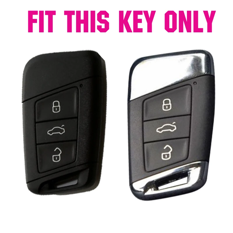 

AX Remote Silicone Key Case Key Cover For VW Passat B8 2016 2017 for Skoda Superb A7 Key Fob Pocket Shell Holder Keychain Ring