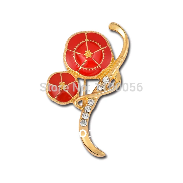 Бесплатная доставка 2019 Yiwu горячие новые продукты красная брошь со стразами для