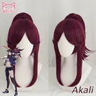 Anihut лол игра косплей парик KDA POPSTAR Akali Косплей парики женские длинные прямые Фиолетовый Красный парик LOL KDA Akali KPOP SKIN Hair