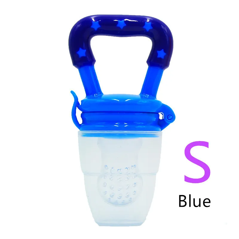 Blue S Силиконовые Прорезыватели, безопасный питатель для укуса, пищевая соска, Прорезыватель для зубов, 1 шт., детский грызунок для девочки Соска-фрукт, еда для укуса, уход за полостью рта, 4-12 м - Цвет: Blue S