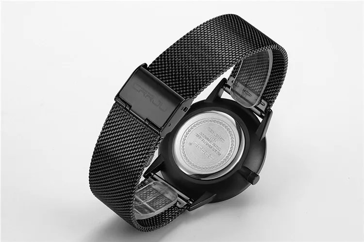 New Fashion Mens Watches Top Brand Luxury CRRJU Men Quartz Watch Mesh Band Stainless Steel Ultra Thin Clock Relogio Masculino | Наручные