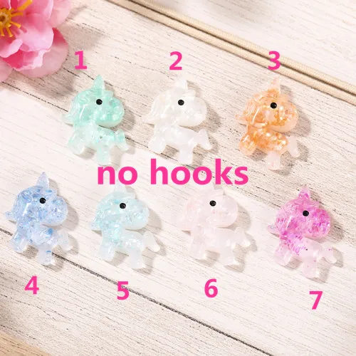 no hook no hole 20 шт много стилей Единорог амулеты блеск Единорог ювелирные изделия ожерелье подвеска брелок амулеты для DIY украшения - Окраска металла: no hook no hole